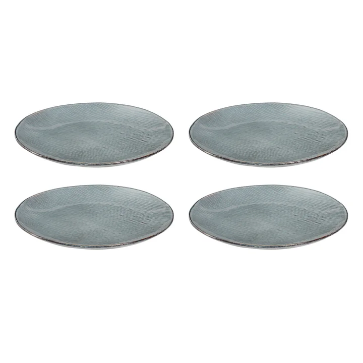 Broste Copenhagen - " Nordic Sea " dinner plates, Ø 26 x H 2.5 cm (set of 4)