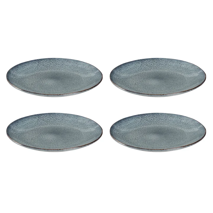 Broste Copenhagen - Nordic Sea Dinner Plate, Ø 31 x H 3.3 cm, soft blue (set of 4)