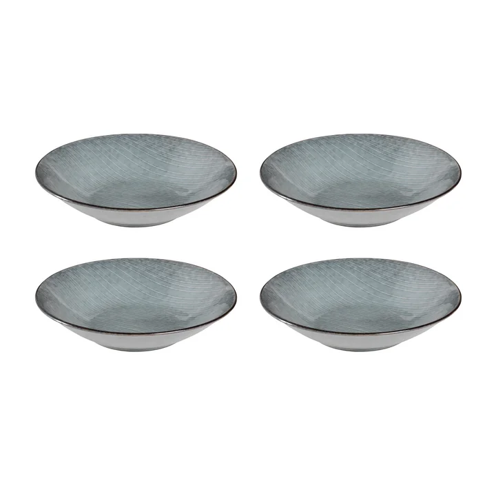Broste Copenhagen - " Nordic Sea " Deep Plate, Ø 22.5 x H 5 cm (set of 4)