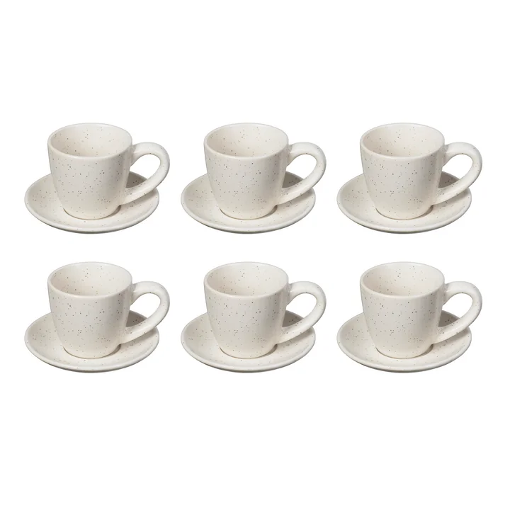 Broste Copenhagen - Nordic Vanilla Espresso cup with saucer, 5 cl (set of 6)