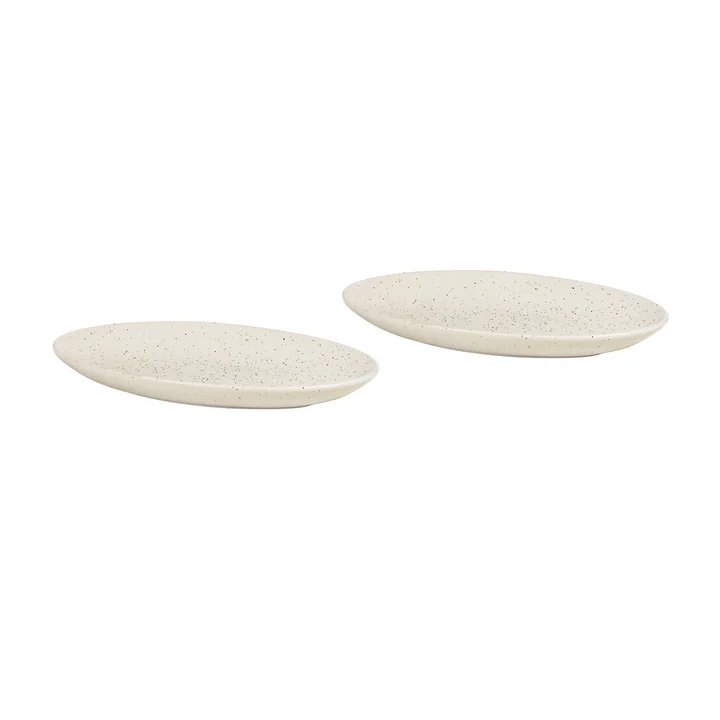 Broste Copenhagen - " Nordic Vanilla " Serving Plate, 22 x 13.6 cm (set of 2)