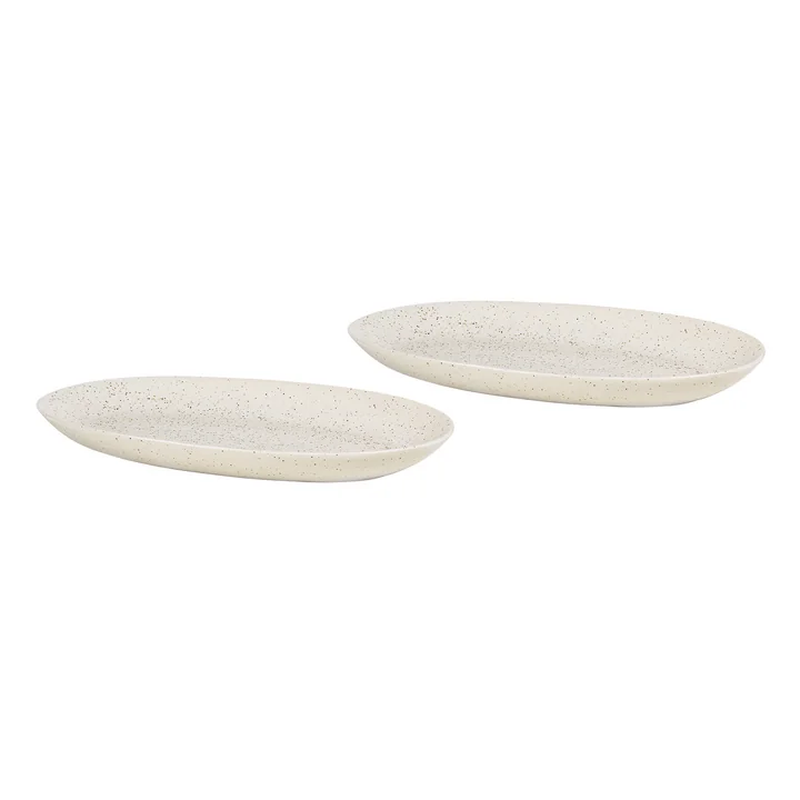 Broste Copenhagen - " Nordic Vanilla " Serving Plate, 30 x 17 cm (set of 2)