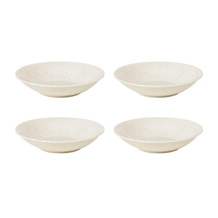 Broste Copenhagen - " Nordic Vanilla " Deep Plate, Ø 22.5 x H 5 cm (set of 4)