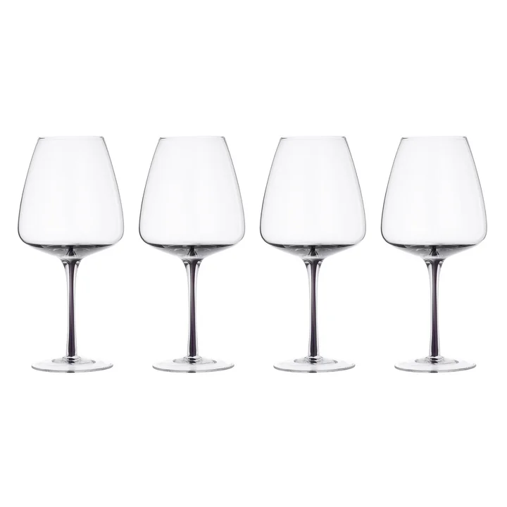 Broste Copenhagen - Smoke Red Wine Glass 650 ml, Gray (Set of 4)
