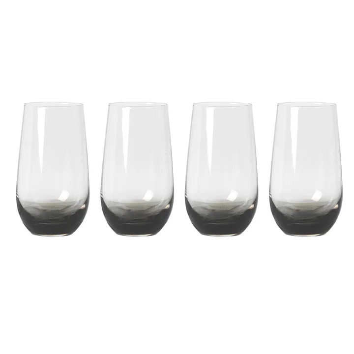 Broste Copenhagen - Smoke Drinking Glass, 550 ml, gray (set of 4)