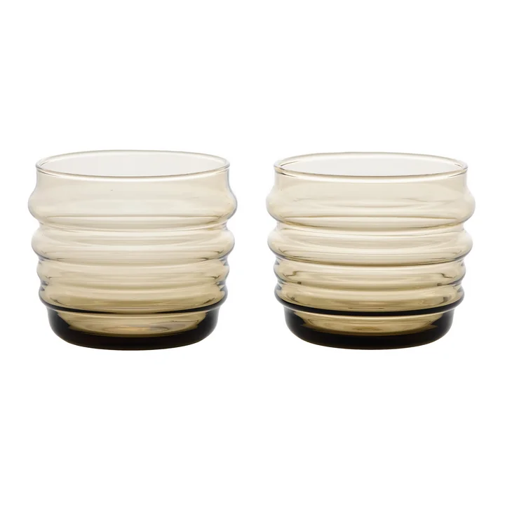 Marimekko - Sukat Makkaralla Water Glass 200 ml, Brown (Set of 2)