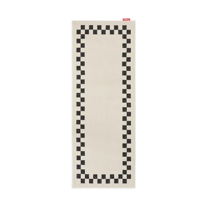 Fatboy - Carpretty Outdoor rug, Catwalk, check border, 80 x 200 cm, anthracite / cream