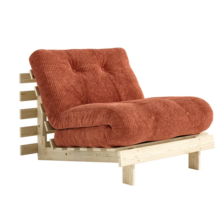 Karup - Roots Sleeping chair 90 cm, natural pine / retro orange (552)