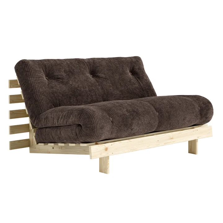 Karup - Roots Sofa bed, 140 x 200 cm, natural pine / dark cocoa (551)