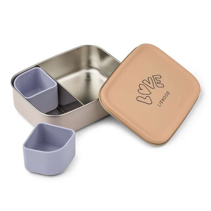 LIEWOOD - Nina Lunchbox, stainless steel, Love / pale tuscany