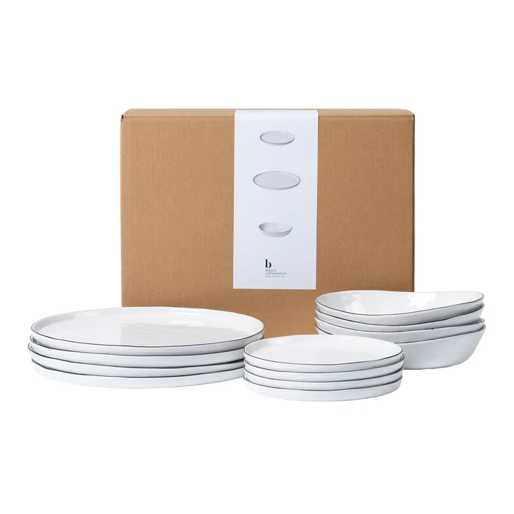 Broste Copenhagen - Salt Lunch Set, white / black