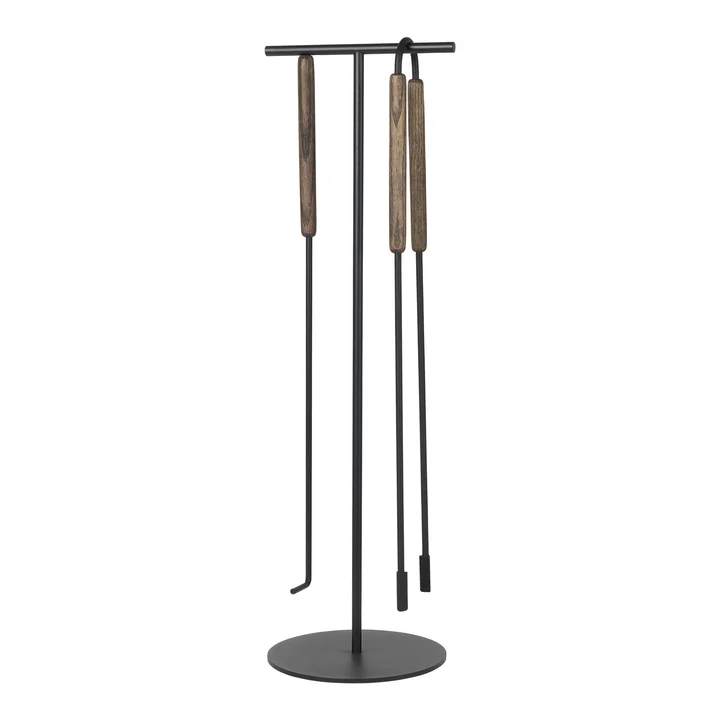 Blomus - Ashi 3-piece fireplace set, oak / brown