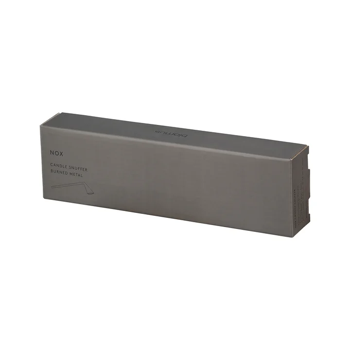 Blomus - Nox Candle snuffer, burned metal, packaging