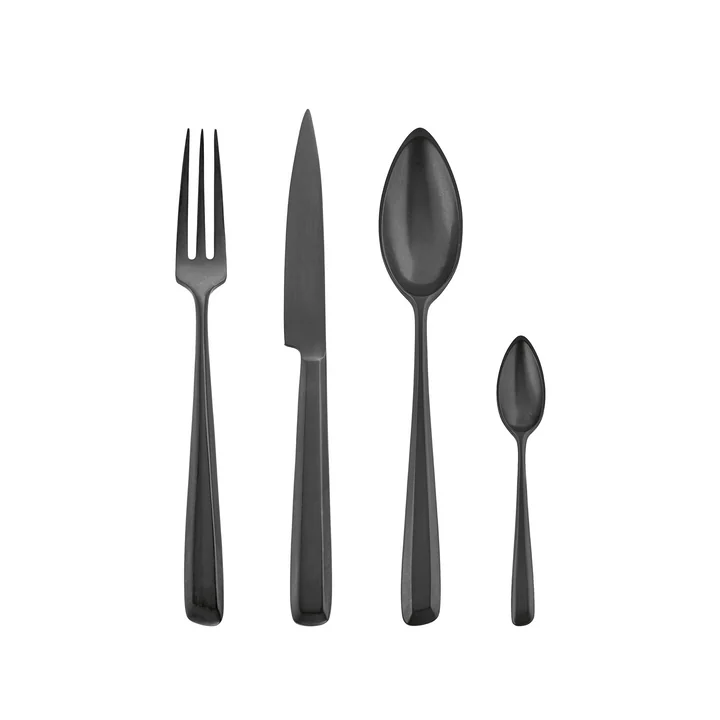 Serax - Ann Demeulemeester Cutlery Set in a Gift Box, Black Zoe (24-piece)
