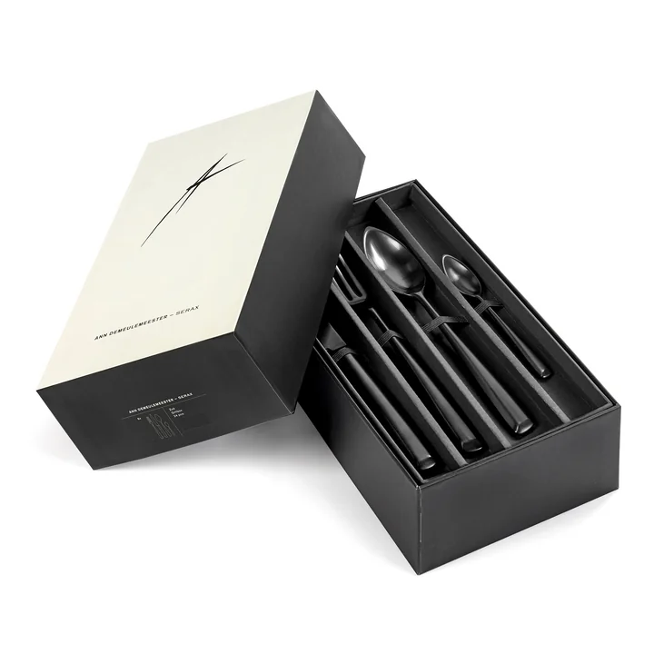 Serax - Ann Demeulemeester Cutlery Set in a Gift Box, Black Zoe (24-piece)