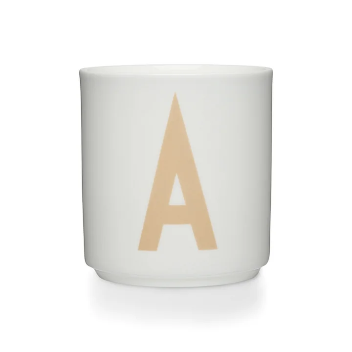 Design Letters - AJ Porcelain Mug A, beige / white
