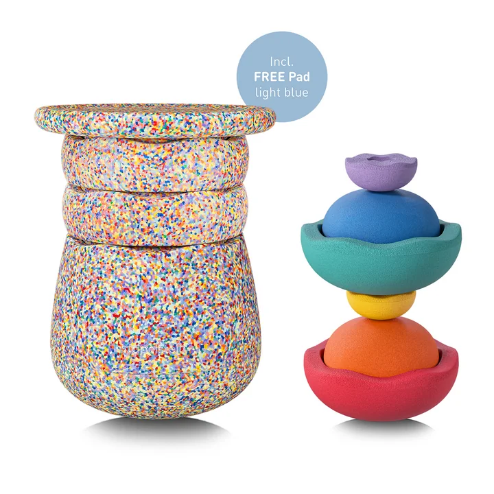 Stapelstein® - Dynamic, complete, super confetti (Includes a FREE light blue pad)