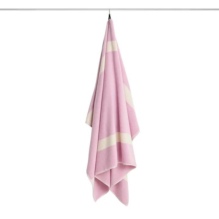 HAY - Stripe Bath Towel 100 x 150 cm, Cool Pink