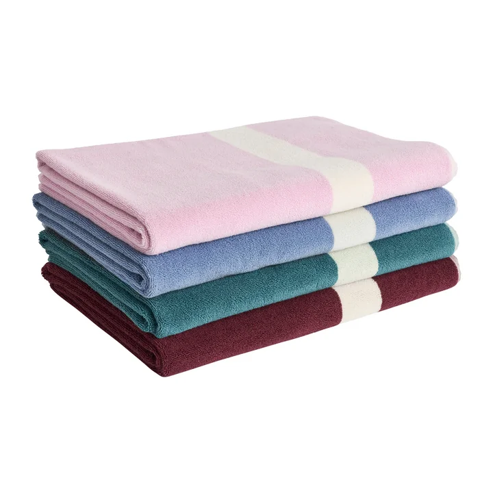 HAY - Stripe Bath Towel 100 x 150 cm, dusty blue