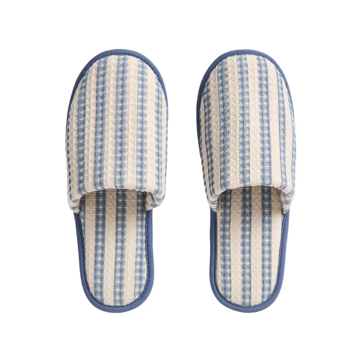 HAY - Waffle Slippers, Stripe Dusty Blue