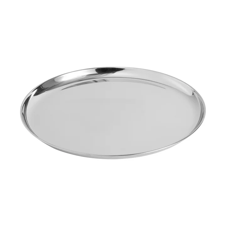 HAY - Essential Steel Round Serving Platter, Medium, Stainless Steel