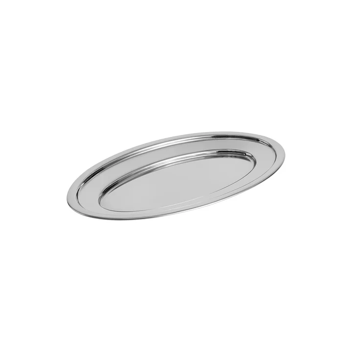 HAY - Essential Steel Oval Serving Platter, Medium, Stainless Steel