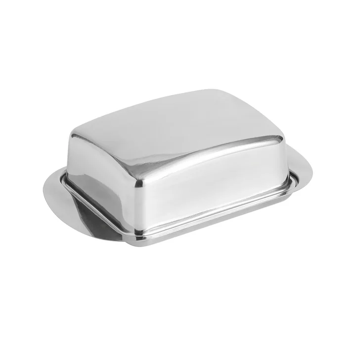 HAY - Essential Steel Butter Dish, Stainless Steel