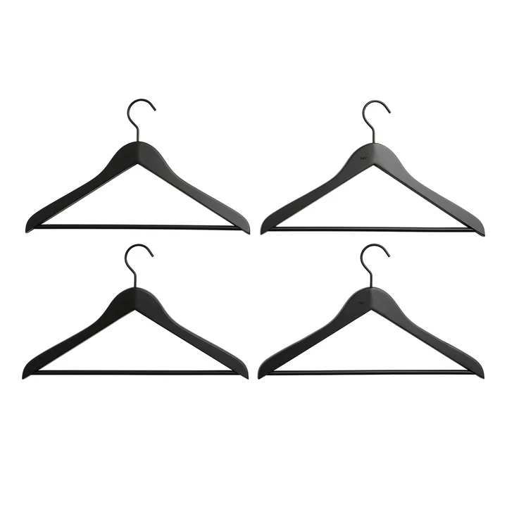 HAY - Smooth Coat Slim-bar clothes hangers, black (set of 4)