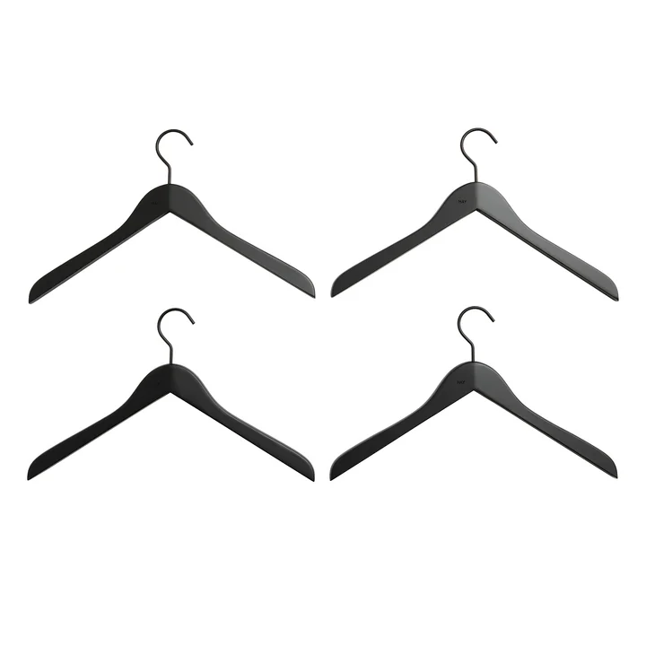HAY - Smooth Slim Coat Hanger, Black (Set of 4)