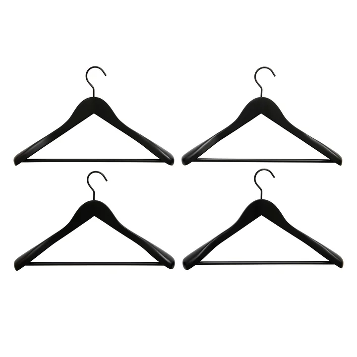 HAY - Smooth Coat Wide-bar hangers, black (set of 4)