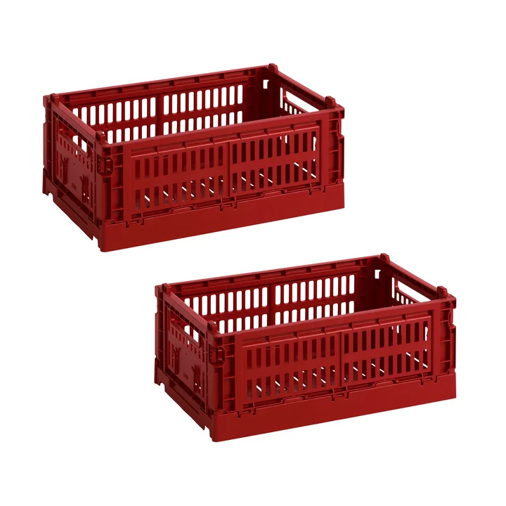 HAY - Colour Crate S Basket Set, burgundy (set of 2)