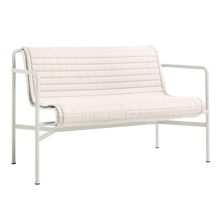 HAY - " Palissade " Quilted Cushion for Dining Bench, cream-white on Dining Bench