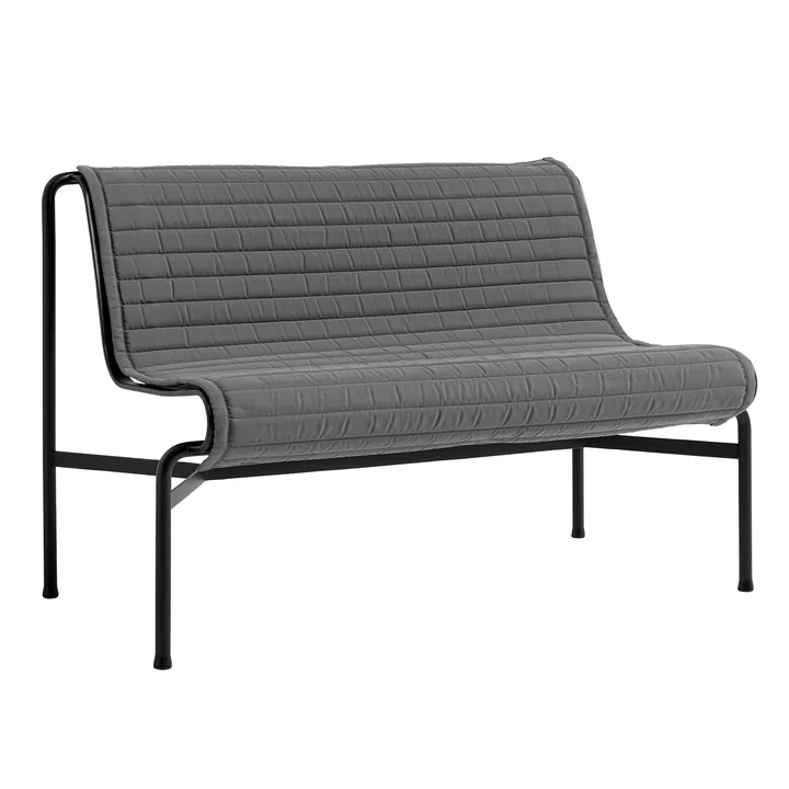 HAY - " Palissade " Quilted Cushion for Dining Bench, anthracite on Dining Bench