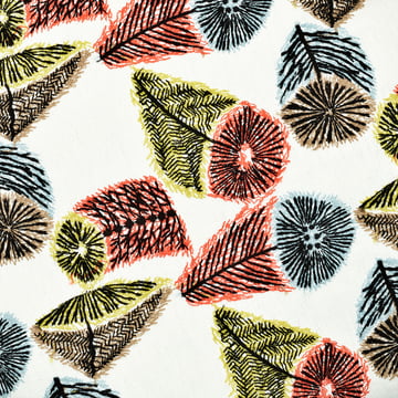 The fabric Hana no Mi white / orange / yellow by Kvadrat