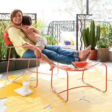 Surprising Lounger armchair + footrest by Fermob