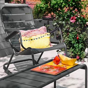 Luxembourg Fermob collection on a sunny terrace