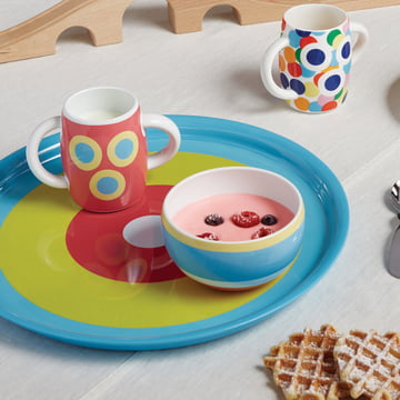 Alessini children's tableware and tray Con-Centrici by Alessi