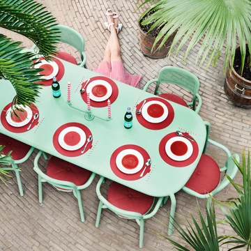 Toní Armchair, Toní Tablo table, Toní candlestick and seat cushion for Toní chair from Fatboy