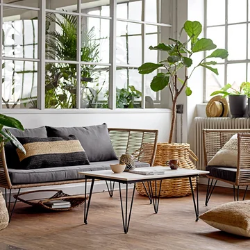 The Mundo Coffee Table from Bloomingville in the stylishly furnished living room