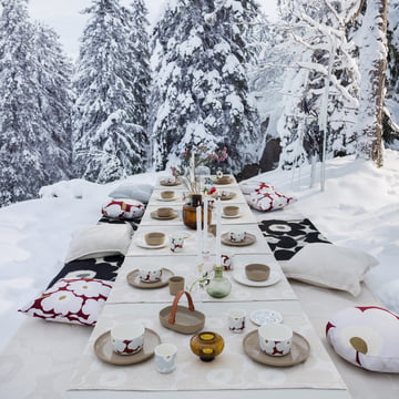 The winter 2020 collection from Marimekko in a white winter wonderland