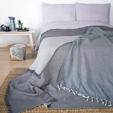The Cocoon blanket from Collection sets accents on the bed
