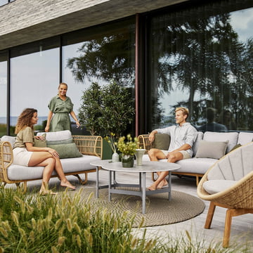 The stylish and comfortable Nest Outdoor furniture from Cane-line on the terrace