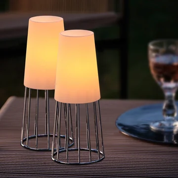 Lighthouse Tealight holder from Philippi in white / silver (set of 2)