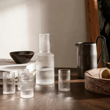 Ripple Glasses (set of 4) and carafe from Ferm Living
