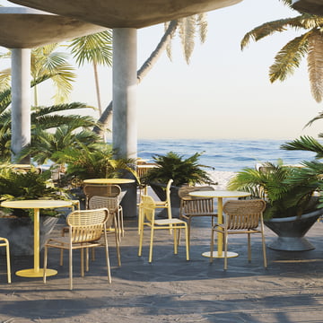 The Week-End bistro tables Outdoor from Petite Friture at the beach bar