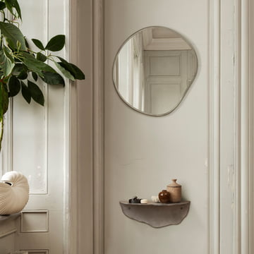 Pond Mirror by ferm Living in the version small, chrome