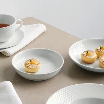 Rhombe Dessert bowl from Lyngby Porcelæn in the color white