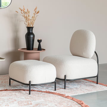 Hatuma Armchair and stool from Livingstone in the finish black / beige