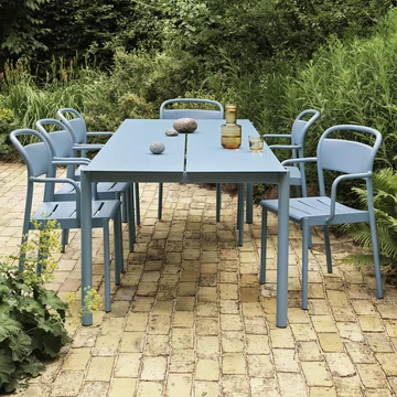 Linear Steel Armchair Outdoor, light blue from Muuto