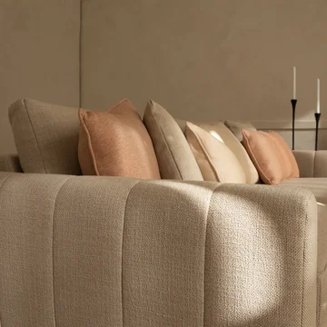 Bente Sofa, Chaise R, 234 x 175 cm, beige (Melina Simply 1244) by Nuuck